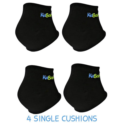 Sangle de talon en gel KidSole pour enfants souffrant de sensibilité du talon due à la maladie de Sever ou à la fasciite plantaire. (Noir) (Tailles adolescent 6-8, Noir)
