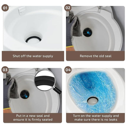 FlyCoco Lot de 2 joints de toilettes pour camping-car Dometic 300 310 320, remplacement de la pièce 385311658, résout le problème de fuite