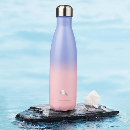 Konokyo Insulated Water Bottles,17oz Double Wall Stainless Steel Vacumm Metal Flask for Sports Travel,Pastel Sunset