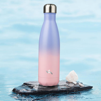 Konokyo Insulated Water Bottles,17oz Double Wall Stainless Steel Vacumm Metal Flask for Sports Travel,Pastel Sunset