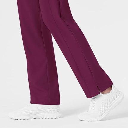 WonderWink Tall Size Women's Flat Front Cargo Pant, Wine, Small Petite