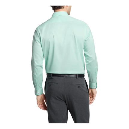 Men's Dress Shirt Slim Fit Ultra Wrinkle Free Flex Collar Stretch, Mint