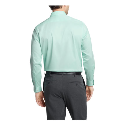 Men's Dress Shirt Slim Fit Ultra Wrinkle Free Flex Collar Stretch, Mint