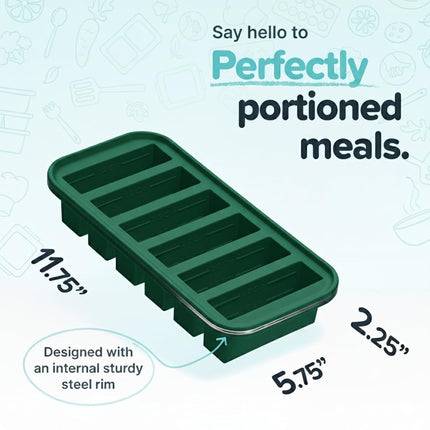 Souper Cubes 1/2 Cup Silicone Freezer Mold, Perfect for Storing Soups, Sauces, Juices, Desserts, Smoothie Prep and More, Freezer Portion Mold for Meal Prepping - Kale - 1-Pack