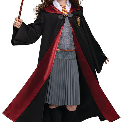 DISGUISE 107589L Hermione Granger para niñas, disfraz de lujo oficial de Harry Potter Wizarding World, negro y rojo, pequeño (4-6x)