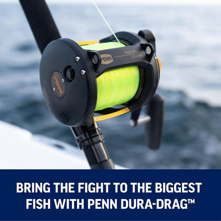 PENN Squall® Lever Drag 2 Speed, Fishing Reel, Conventional Reels, Sea - Offshore Fishing, Saltwater Boat or Kayak Fishing,Unisex, Black Gold, 30 | Right Hand
