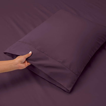 Nestl Twin XL Bed Sheet Set - Purple - 3-Piece Extra Deep Pocket