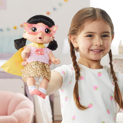 Baby Alive Super BFF Katie Kat Black Hair Dress Up Baby Doll Playset, 11 Inches, Toys for 3 Year Old Girls & Boys & Up (Amazon Exclusive)