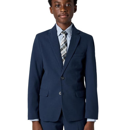 Van Heusen Boys' Flex Stretch Suit Jacket, Bank Blue Solid, 8