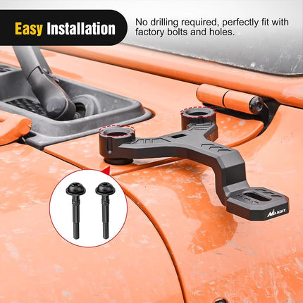 Nilight Dual Light Mounting Bracket for 2018-2023 Wrangler JL/JLU 2020-2023 Gladiator JT Front A-Pillar Assist Off Road LED Pod Light Work Light, 2 Year Warranty