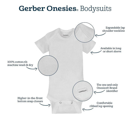 Gerber baby-boys 5-pack Solid Onesies Bodysuits, Blue, 0-3 Months