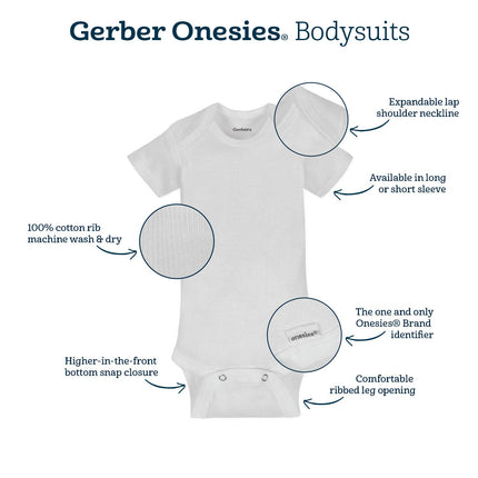 Gerber - Paquete de 5 bodys de una pieza para bebés, color rosa, de 3 a 6 meses