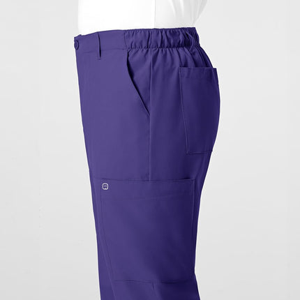 WONDERWINK Men's Flat Front Cargo Scrub Pant, Grape, X-Large
