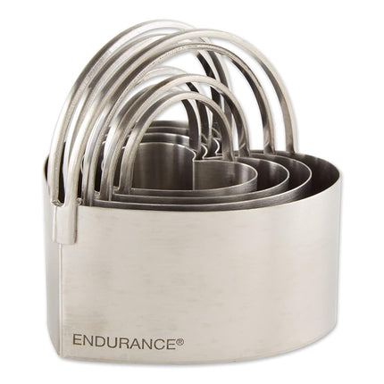 RSVP International Endurance Heart Shape Biscuit Cutters - Stainless Steel, Set of 4 | Nest for Easy Storage | for Cutting Thick or Thin Dough | Professional | Dishwasher Safe