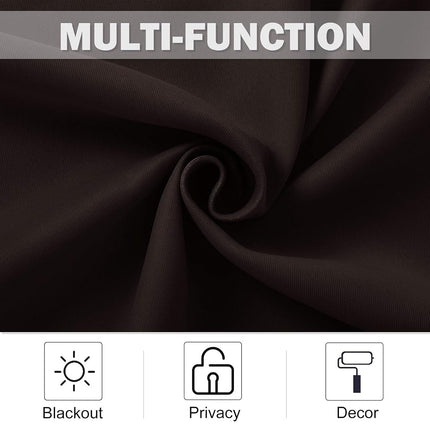 NICETOWN Kitchen Blackout Window Treatments Curtains - Eyelet Top Home Fashion Blackout Curtains Tailored Panels (Double Panels, W42 x L36 inches + 1.2 inches Header, Toffee Brown)