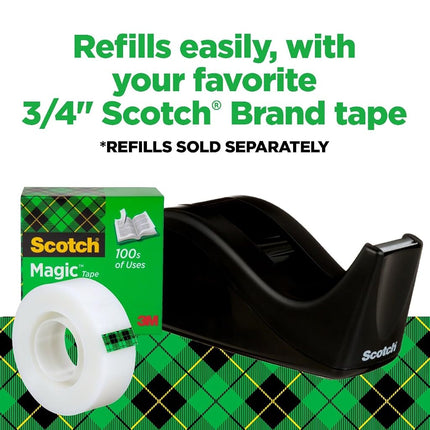 Scotch Tape Dispenser C60, Black + Magic Tape, 1 Roll, 19 mm x 33 m