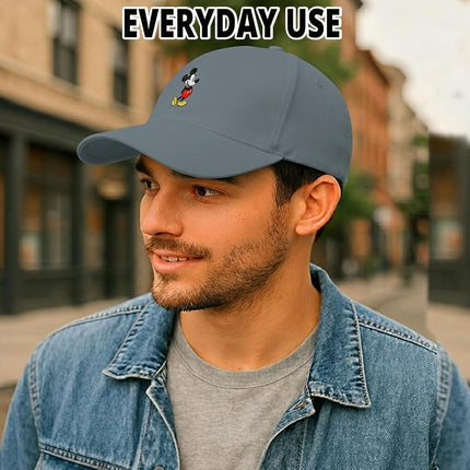 Disney Adult Baseball Cap, Mickey Mouse Adjustable Dad Hat Grey