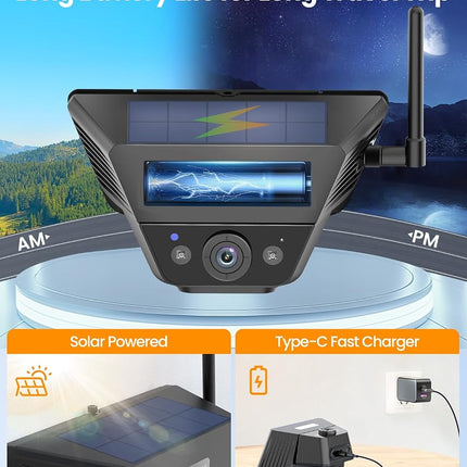AUTO-VOX Solar Backup Camera Wireless for RVs and Trailers No-Installation