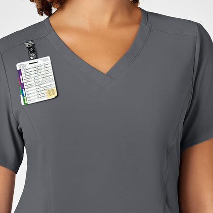 WonderWink Renew Women's V-Neck Scrub Top, Pewter, X-Small