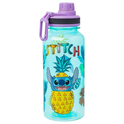 Disney Lilo & Stitch Pineapple 32-Ounce Twist Spout Water Bottle And Sticker Set