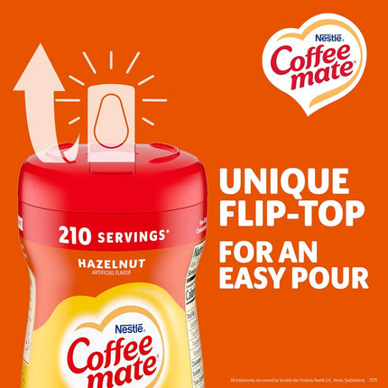 Coffee-mate Coffee Creamer, Hazelnut Canister, 15-Ounce Containers (Pack of 12)