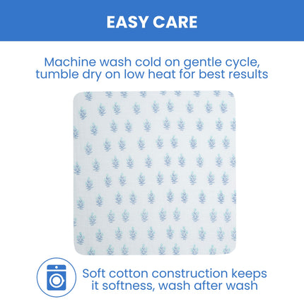 Delta Children 100% Cotton Muslin Baby Receiving Blankets for Girls and Boys � 47x47 Inches (Pack of 2), Blue Botanicals