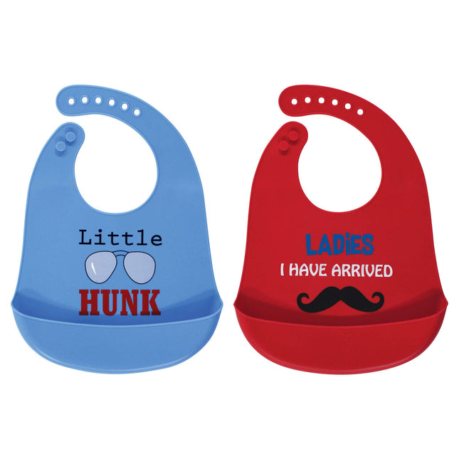 Luvable Friends Baby Silicone Bib 2 Pack-Ladies I 