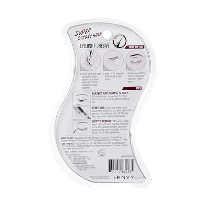 Kiss I Envy Eyelash Adhesive Super Strong Hold Black 5 g (Paquete de 6)