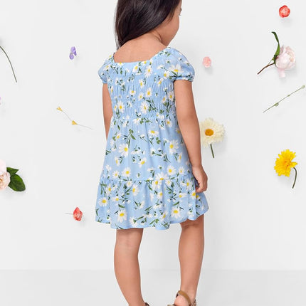 The Children's Place Vestidos elegantes de manga corta para bebés y niñas pequeñas, margaritas florales, 12-18 meses