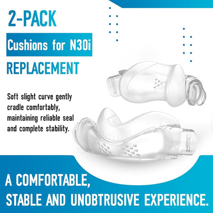 2 Pack Seal Securely Cushions for AirFit N30i Comfortabe and Unobtrusive Design Replacement CPAP Supplies NO Irritation & Soreness Old Version - Small