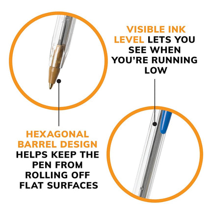 BIC Cristal Xtra Smooth Ballpoint Pen, Medium Point (1.0mm), Blue, 24-Count