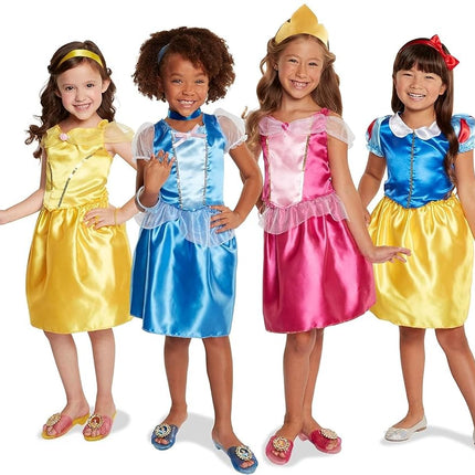 Disney Princess Dress Up Trunk, 21 Piece Amazon Exclusive Trunk Includes Aurora, Belle, Cinderella and Snow White Outfits, Accessories and Stickers, Ideal For Ages 3+