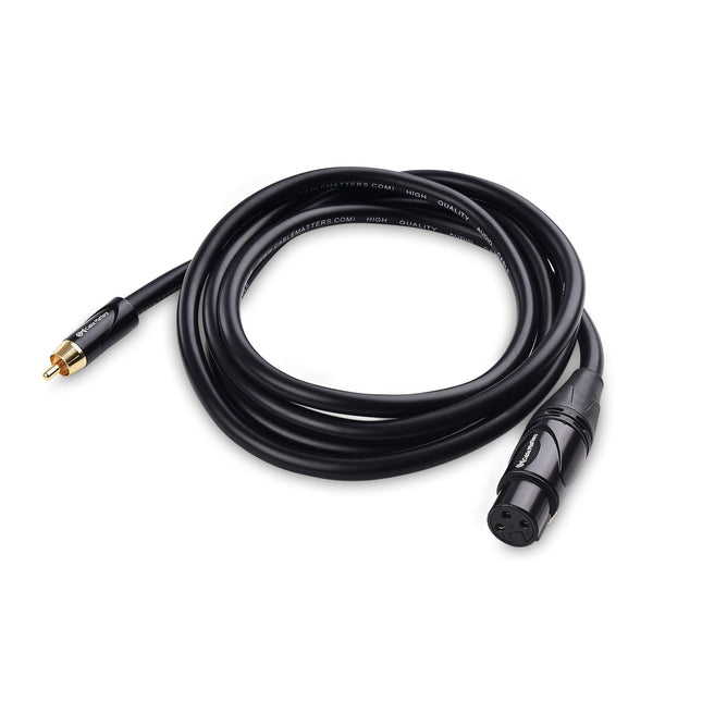 Cable Matters Cable XLR no balanceado a RCA / Cable de audio XLR hembra a RCA macho - 1.8 metros