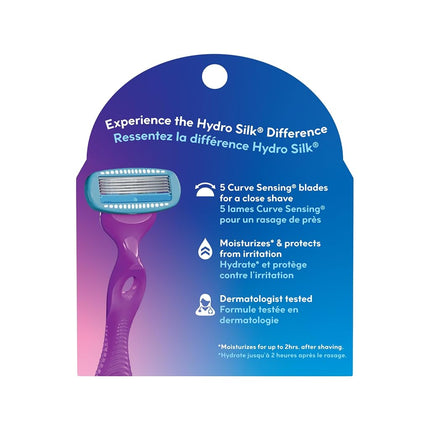 Schick Hydro Silk Shower Ready Moisturizing Razor Blade Refills for Women - 4 Count (Packaging May Vary)