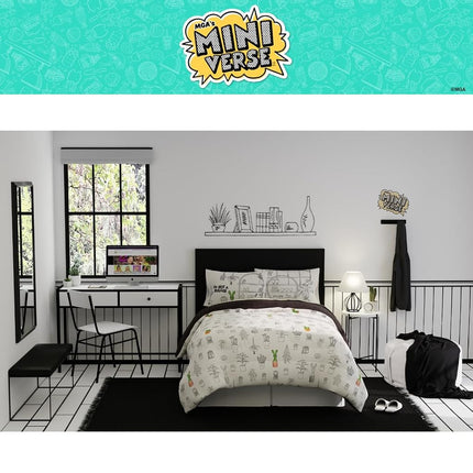 Franco Miniverse Succulent Plants Bedding 7 Piece Super Soft Reversible Comforter and Sheet Set with Sham, Full, (Officially Licensed Product)