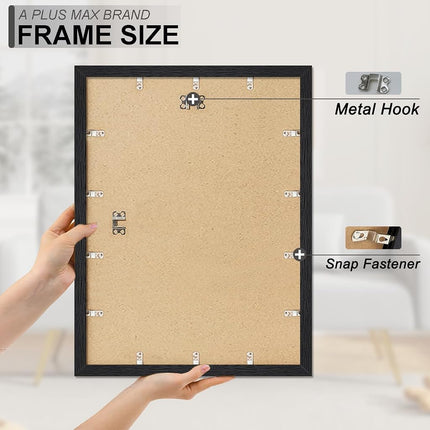A PLUS MAX 17x22 Picture Frame Set of 3 Black Light Weight Wall Mount