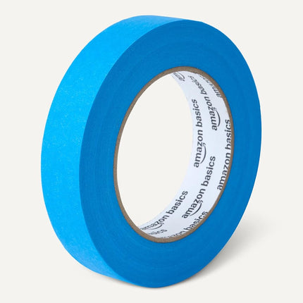 Amazon Basics Painters Tape, 2.3 cm x 55 m, Pack of 4 Rolls, Blue