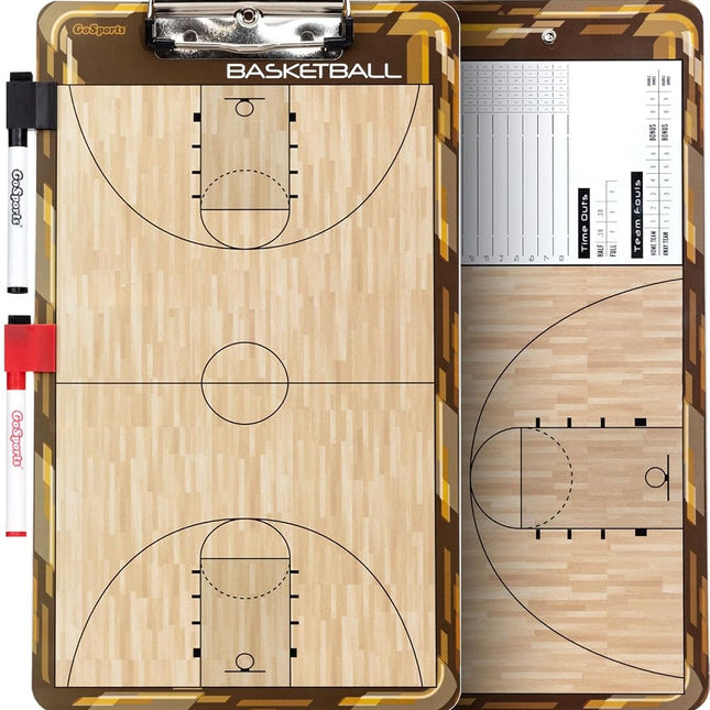 GoSports Basketball Coaches Boards - 2 Sided Premium Dry Erase Clipboards