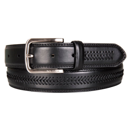 Nautica Mens Double Stitch Dress Leather Belt for 