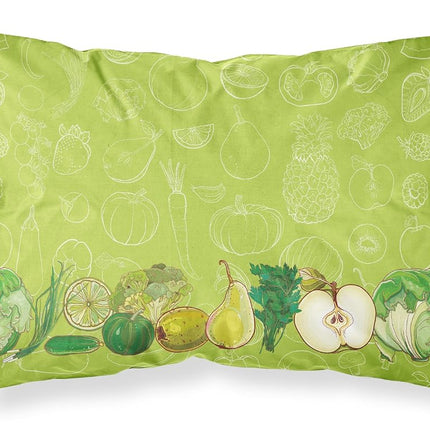 Funda de almohada Caroline's Treasures Fruits and Vegetables in Green, estándar