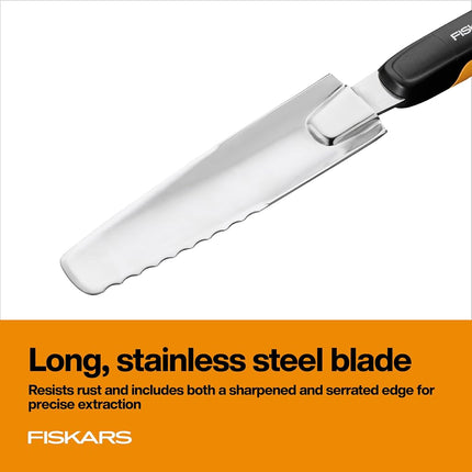 Fiskars 315540-1001 Xact Garden Hand Weeder, Black/Silver, US import