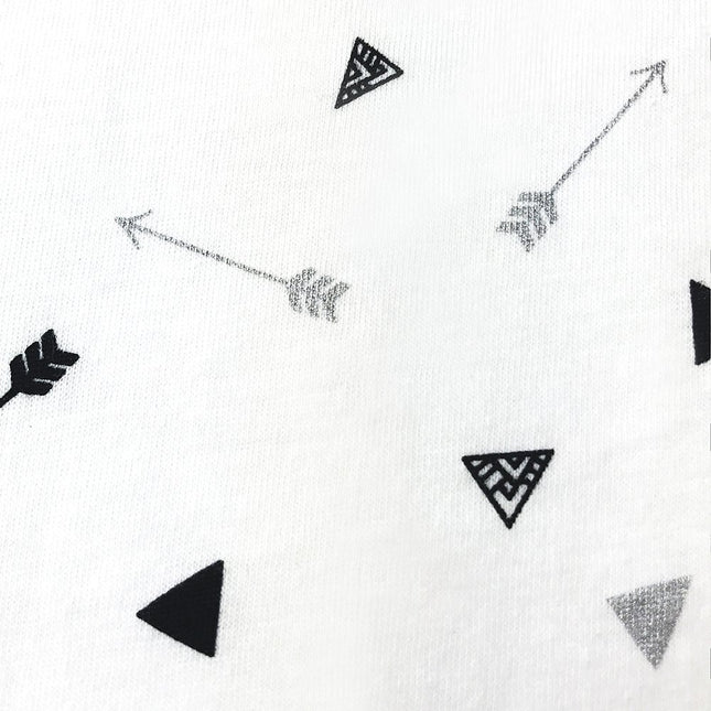 Drap-housse en jersey 100 % coton naturel American Baby Company imprimé motif flèche noire argentée, doux et respirant, pour parc pour bébé garçons et filles