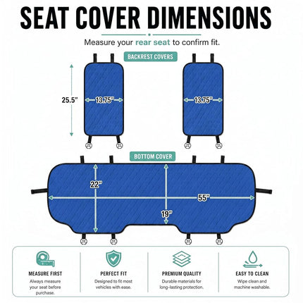 FH Group Universal Neosupreme Seat Protectors - Rear Set for Most Cars, Trucks, SUVs or Vans