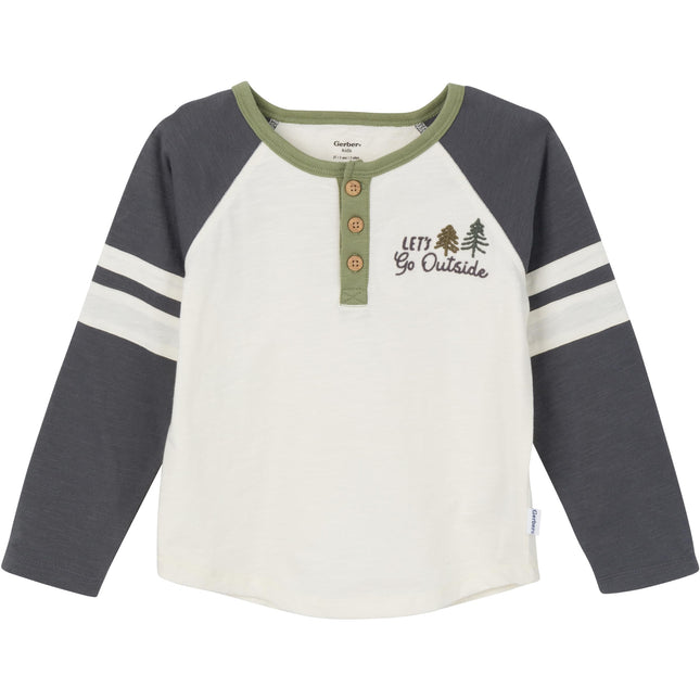 Gerber niños pequeños Conjunto de 2 piezas de camiseta y joggers para niños pequeños, oliva, 5T