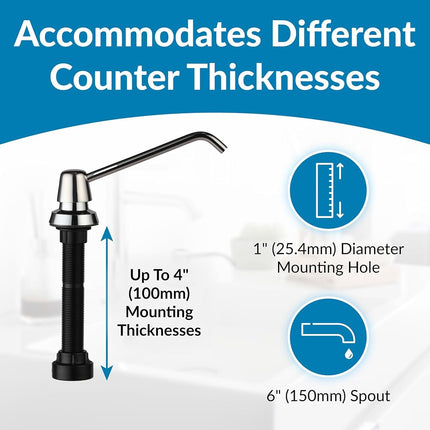 Bobrick 8226 Counter-Mounted Soap Dispenser, 34oz, Stainless Steel