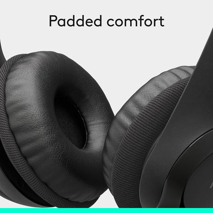 Logitech H390 Wired Headset for PC/Laptop, Stereo Headphones with Noise Cancelling Microphone, USB-A, in-Line Controls for Video Meetings, Music, Gaming and Beyond - Black