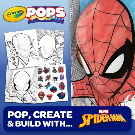 Crayola POPs Kit d'art 3D pour enfants, alternative au livre de coloriage Spiderman, cadeau pour garçons et filles, 6 ans et plus