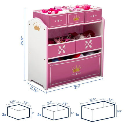 Delta Children Princess Crown 6 Bin Storage Toy Organiser