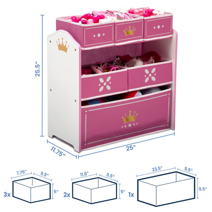 Delta Children Princess Crown 6 Bin Storage Toy Organiser