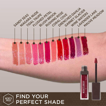 Burt's Bees Labial Líquido Hidratante de Cobertura Completa, 5,95 g, Drenched Dahlia